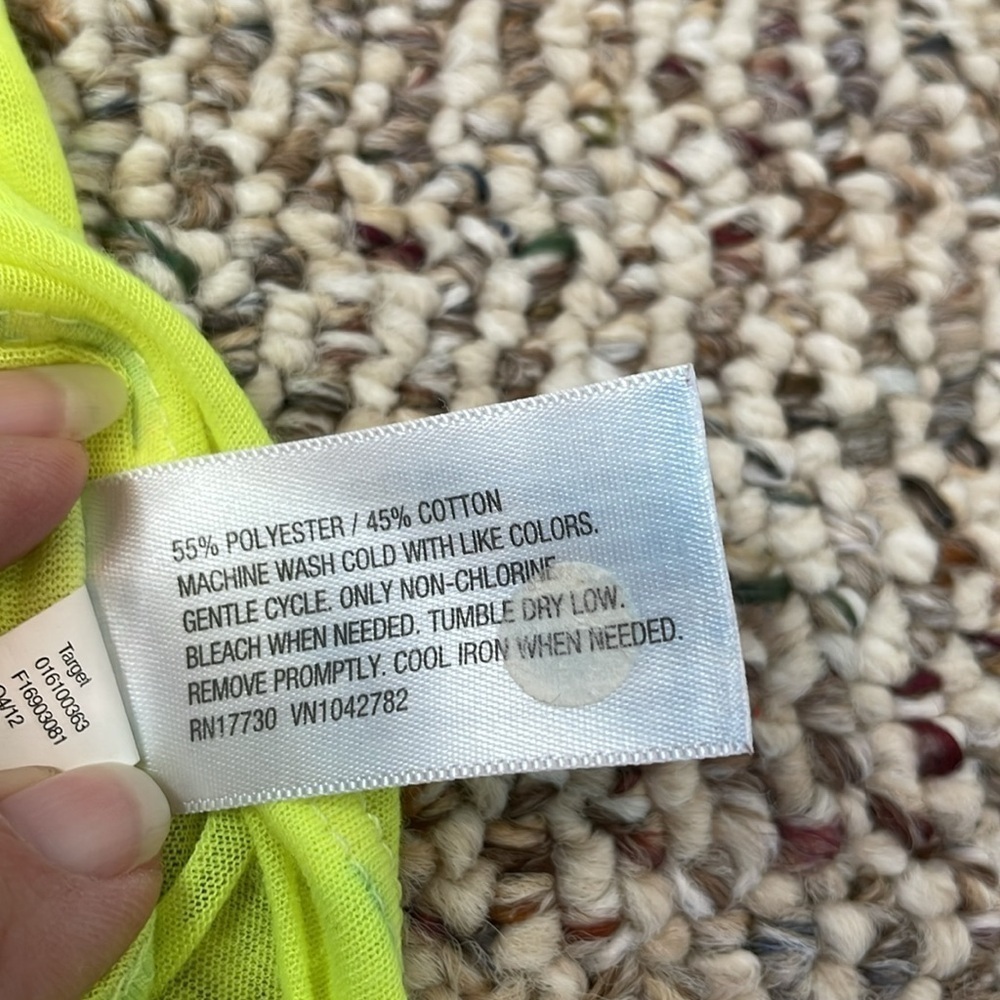 Mossimo Supply Neon Yellow Women's Top/Cover-Up. Medium - Picture 6 of 7